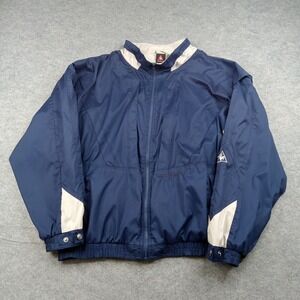 Le Coq Sportif Jacket Mens Large Blue Colorblock Full Zip Windbreaker Athletic